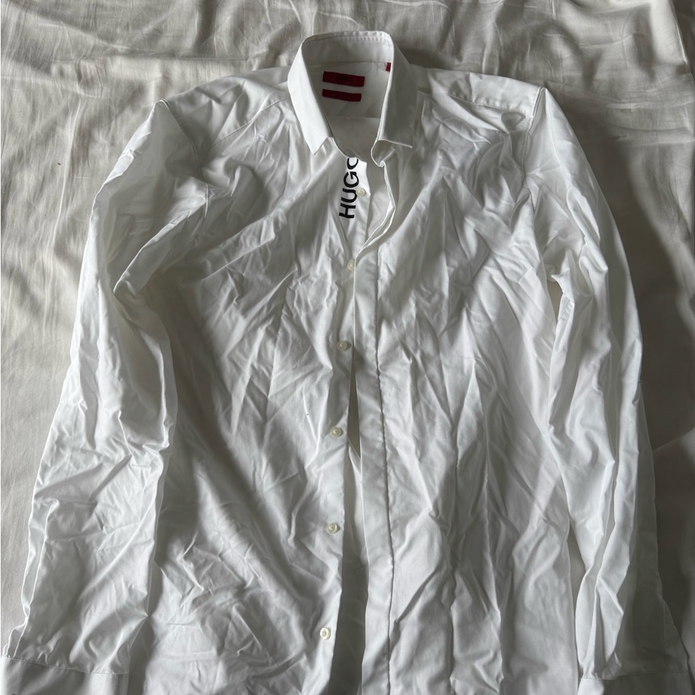 HUGO Men's White Dress Shirt